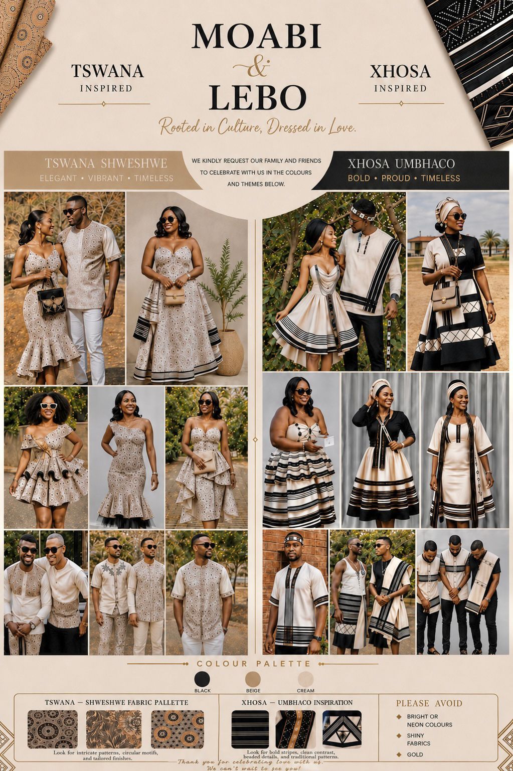 Moabi & Lebo attire style guide